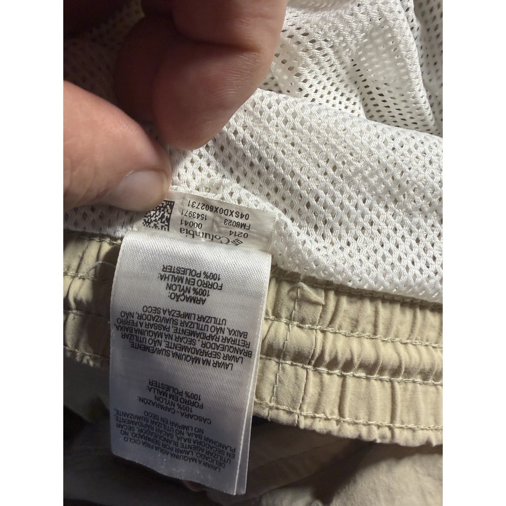 MENS SIZE 32 100% NYLON TAN BERMUDA SWIM SHORTS WITH LINER - Picture 8 of 8